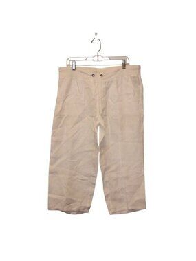 Eileen Fisher White Crop wide leg Linen Pants Women's Size Medium